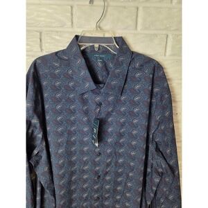 Perry Ellis button up Size 2XLT Tall Paisley print Travel Luxe Non Iron NWT